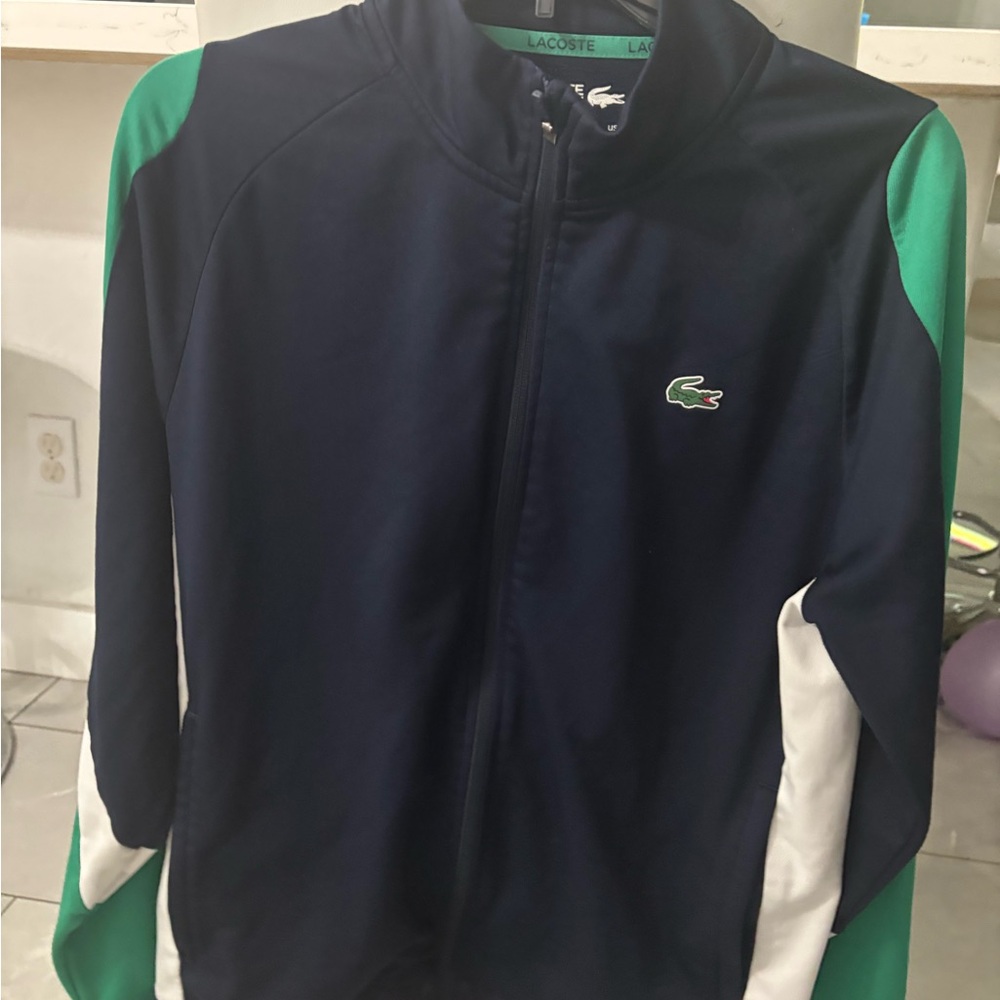 Lacoste Sport Dark Blue Jacket with Green Details